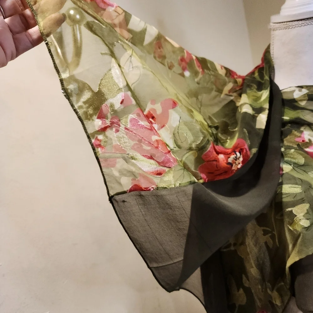 Floral Large Silk Scarf